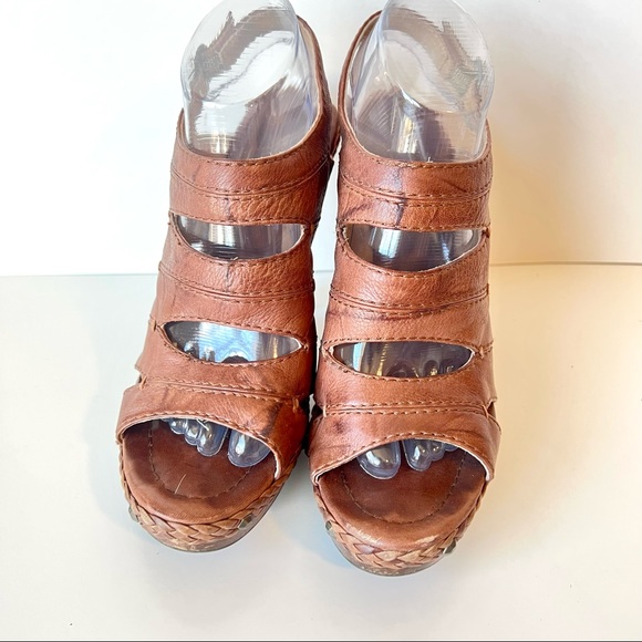 FRYE Leather Dara Stitch Campus Platform Cut Out Sandals—SZ. 10 - Picture 4 of 13